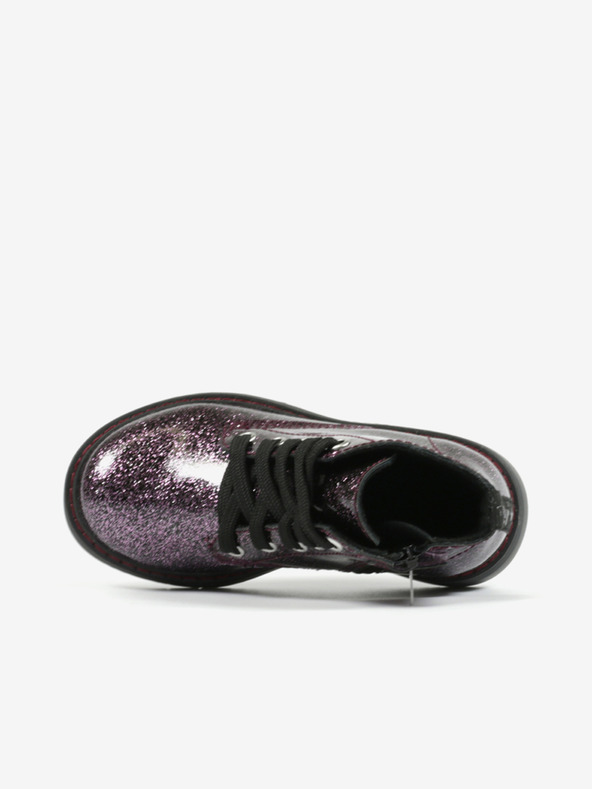 Richter Tmavofialové dievčenské trblietavé členkové čižmy Richter