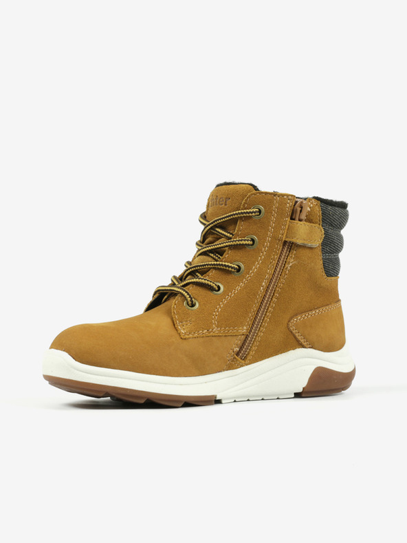 Richter Hnedé chlapčenské zateplené semišové členkové čižmy Richter