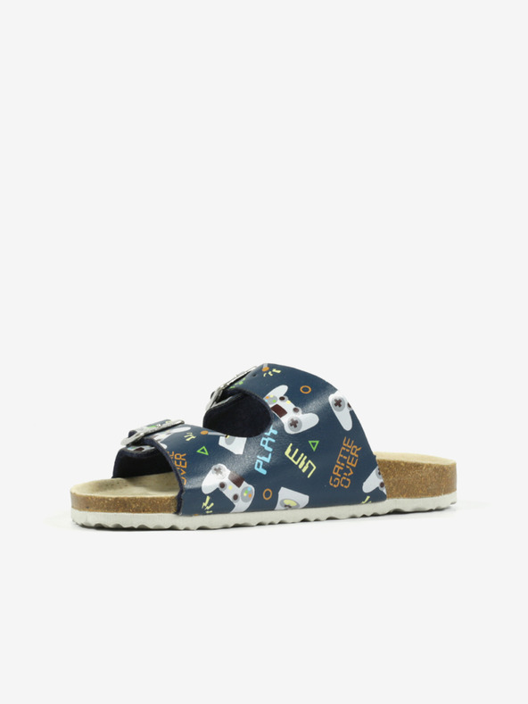 Richter Tmavomodré chlapčenské vzorované papuče Richter
