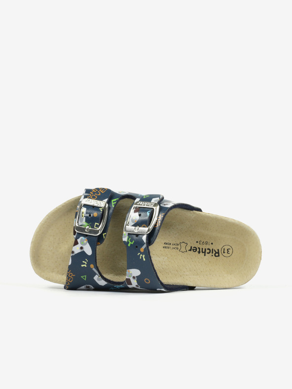 Richter Tmavomodré chlapčenské vzorované papuče Richter