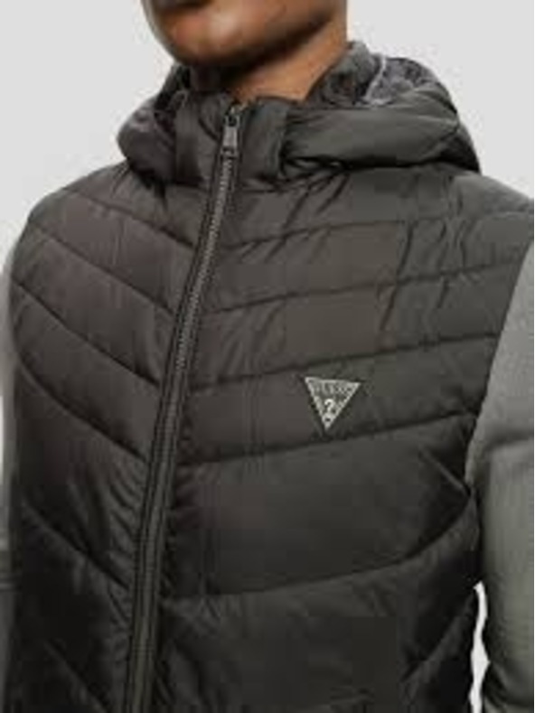 Guess Jeans Pánska čierna vesta s kapucňou Guess jeans