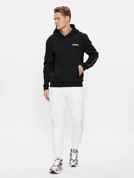 Guess Jeans Pánska čierna mikina Guess Eco Mickey Quattro G Hoodie