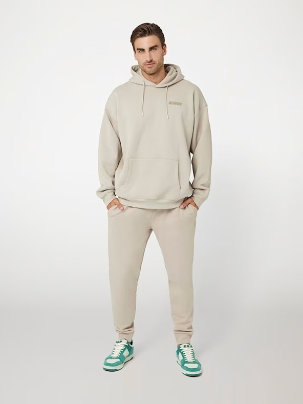 Guess Jeans Pánska šedá mikina Guess Hooded Sweatshirt