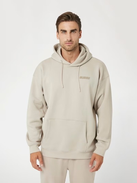 Guess Jeans Pánska šedá mikina Guess Hooded Sweatshirt