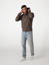 Guess Jeans Pánska hnedá mikina s vyšitým logom a kapucňou Guess jeans