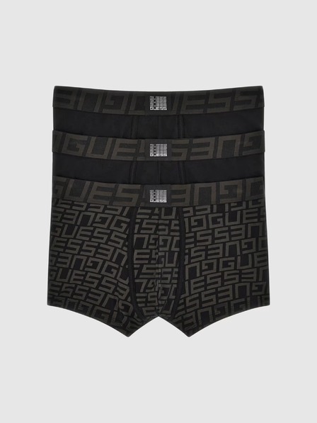 Guess Jeans Pánske čierne boxerky s potlačou 3-Pack k6yw0 Guess jeans