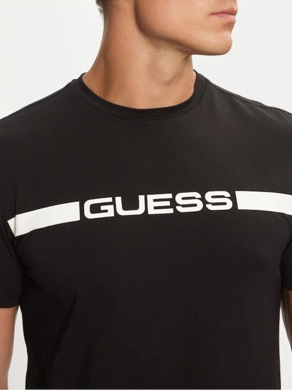 Guess Jeans Pánske čierne tričko Guess Joe Single Jet Black
