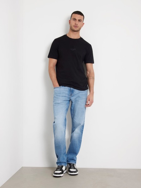 Guess Jeans Pánske čierne slim fit tričko jblk Guess jeans