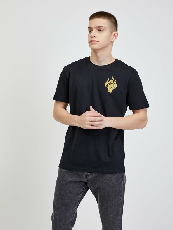 DOBRO Čierne unisex tričko s potlačou DOBRO. pre Viki