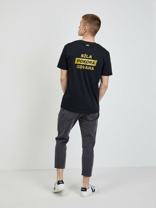 DOBRO Čierne unisex tričko s potlačou DOBRO. pre Viki