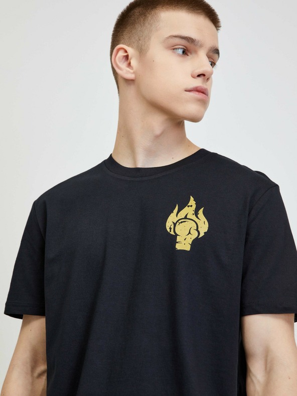 DOBRO Čierne unisex tričko s potlačou DOBRO. pre Viki