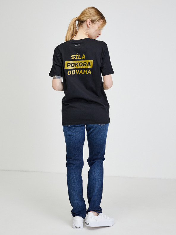 DOBRO Čierne unisex tričko s potlačou DOBRO. pre Viki