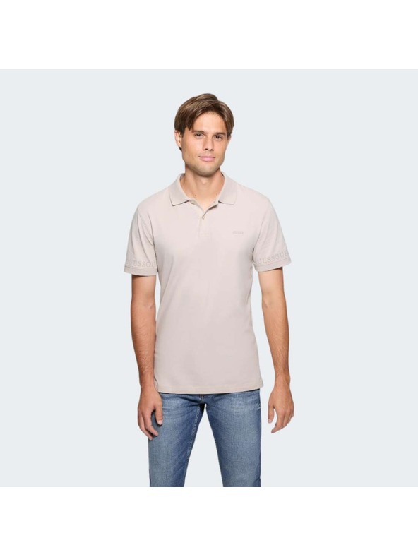 Guess Jeans Pánske béžové polo tričko Nolan Guess jeans