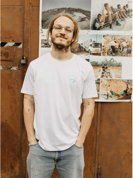 DOBRO Biele pánske tričko DOBRO. Skate World Better