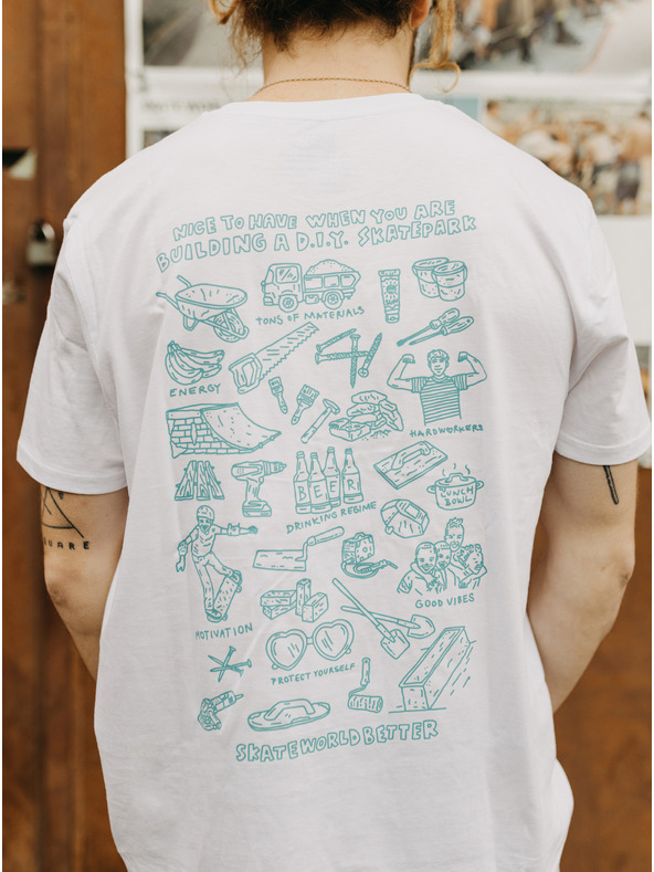 DOBRO Biele pánske tričko DOBRO. Skate World Better