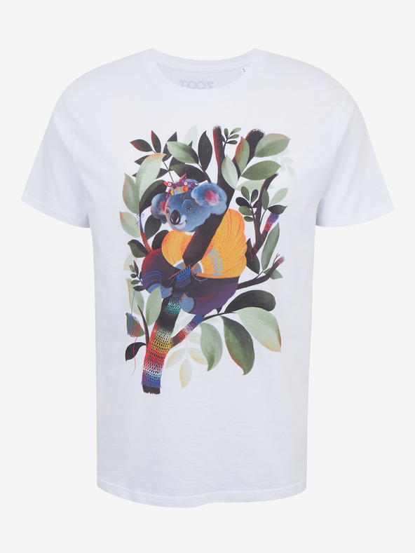 DOBRO Biele pánske tričko s potlačou Zoot DOBRO. Koala