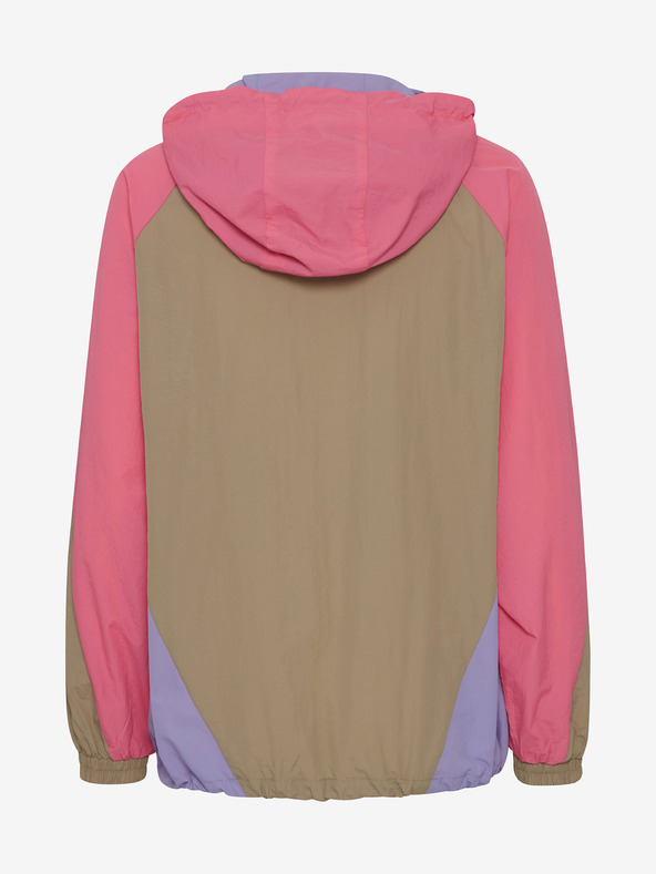 The Jogg Concept Béžovo-ružová dámska ľahká šušťáková bunda The Jogg Concept