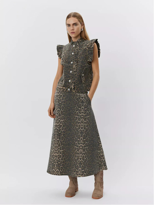 Sofie Schnoor Hnedá dámska vzorovaná vesta Sofie Schnoor