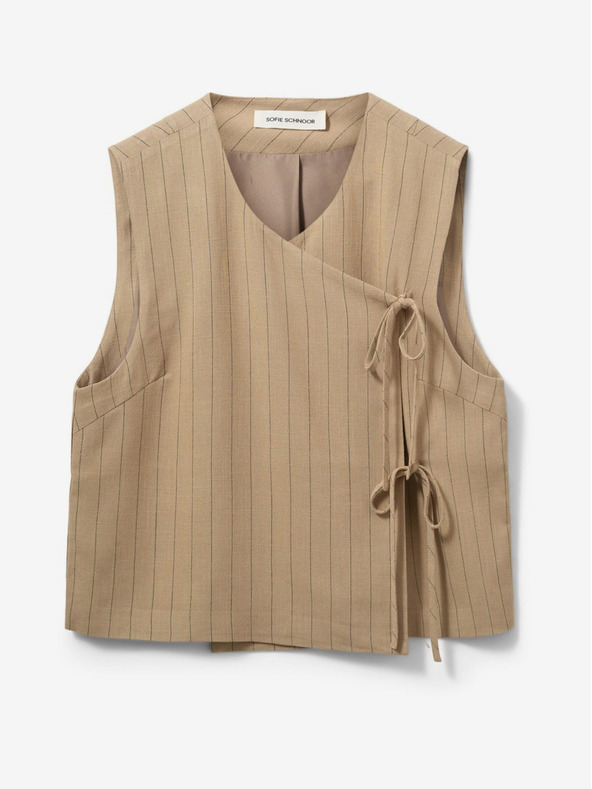Sofie Schnoor Hnedá dámska pruhovaná vesta Sofie Schnoor