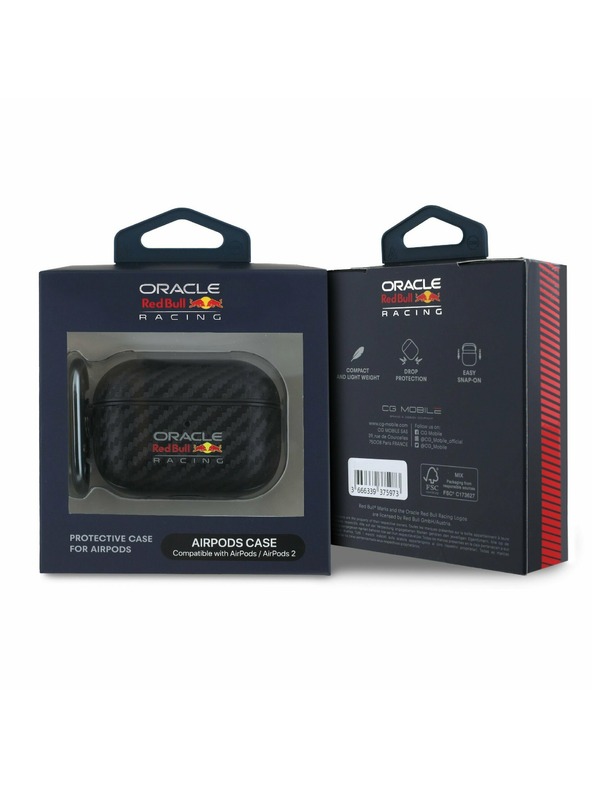 Oracle Red Bull Racing Red Bull PU karbónový obal pre AirPods Pro 2 čierny