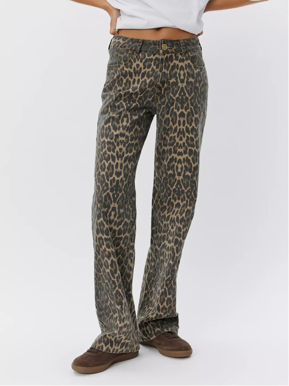 Sofie Schnoor Hnedé dámske vzorované nohavice Sofie Schnoor