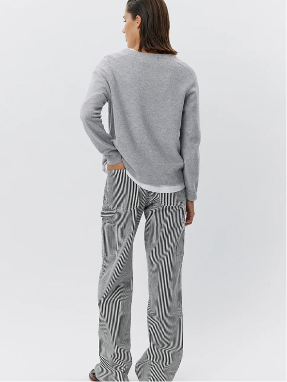 Sofie Schnoor Bielo-čierne dámske pruhované voľné nohavice Sofie Schnoor