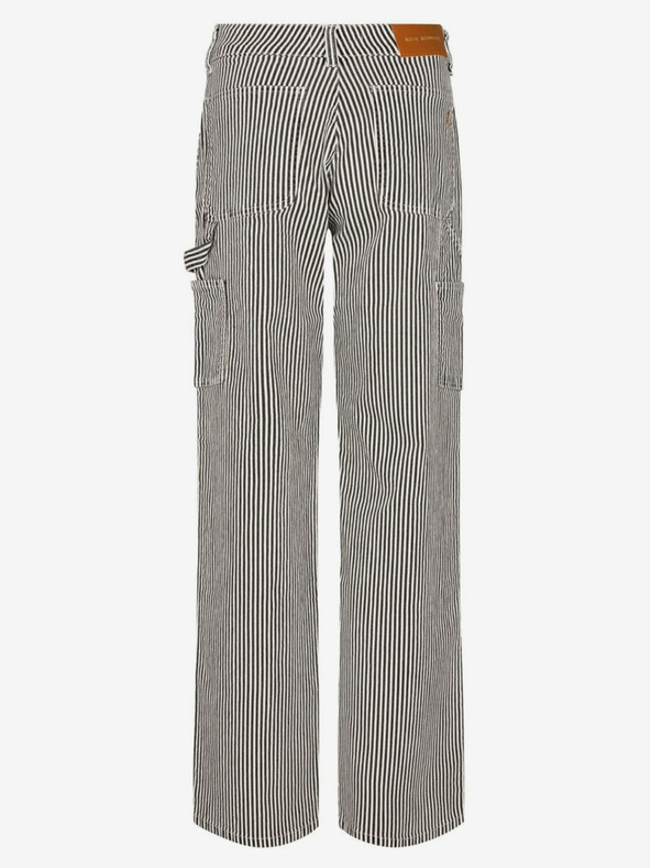 Sofie Schnoor Bielo-čierne dámske pruhované voľné nohavice Sofie Schnoor