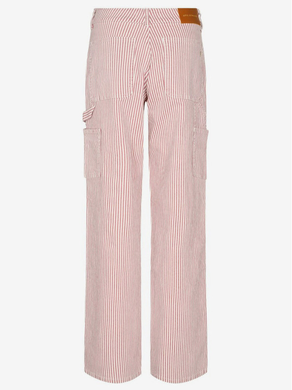 Sofie Schnoor Bielo-červené dámske pruhované voľné nohavice Sofie Schnoor