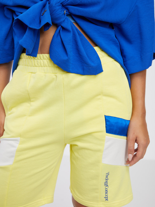 The Jogg Concept Žlté dámske krátke nohavice The Jogg Concept