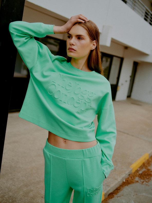 The Jogg Concept Svetlozelené dámske tepláky The Jogg Concept