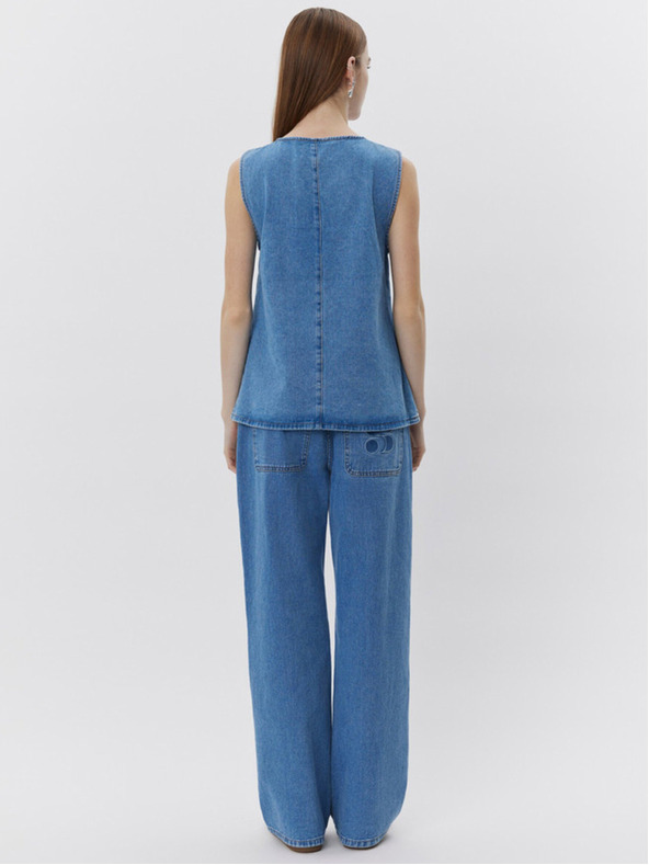 Sofie Schnoor Modrý dámsky rifľový top Sofie Schnoor