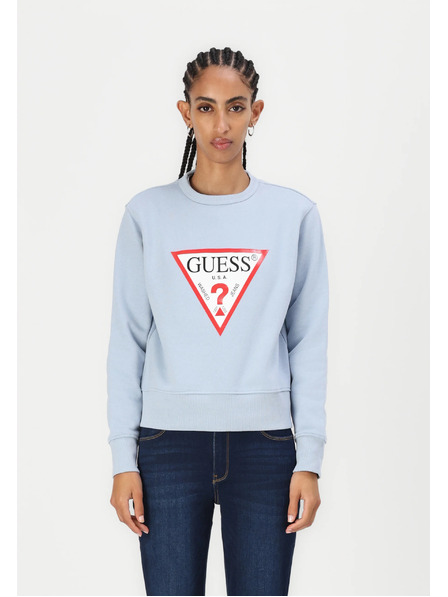 Guess Jeans Dámska svetlomodrá mikina big triangle logo Guess jeans