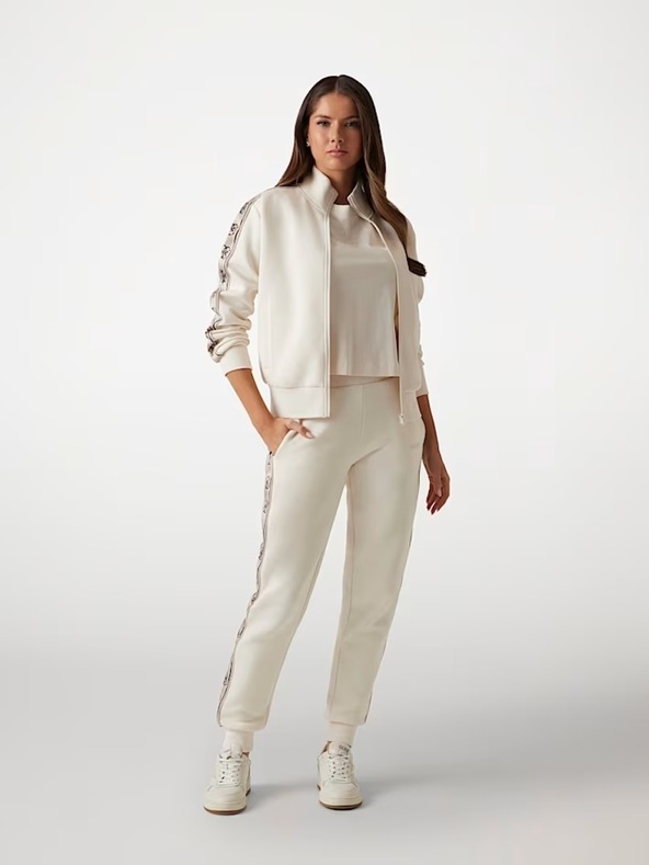 Guess Jeans Dámska biela mikina s bočným logom Guess jeans