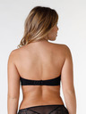 Wonderbra Čierna dámska čipkovaná podprsenka bez ramienok Wonderbra ULTIMATE LACE STRAPLESS BRA