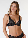 Wonderbra Čierna dámska čipkovaná push-up podprsenka Wonderbra GLAMOUR TRIANGLE PUSH-UP BRA