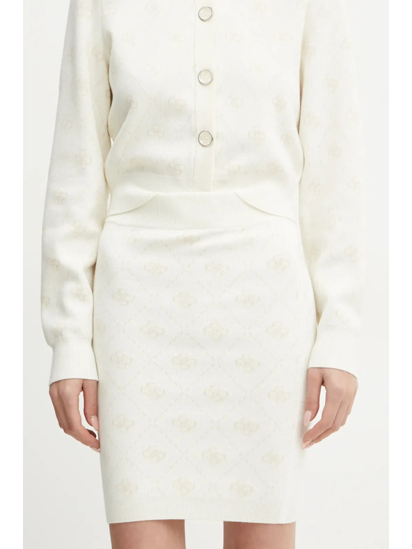 Guess Jeans Dámska biela minisukňa z vlnenej zmesi s logom 4G Guess jeans