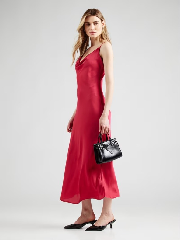 Guess Jeans Dámske červené saténové šaty Guess jeans