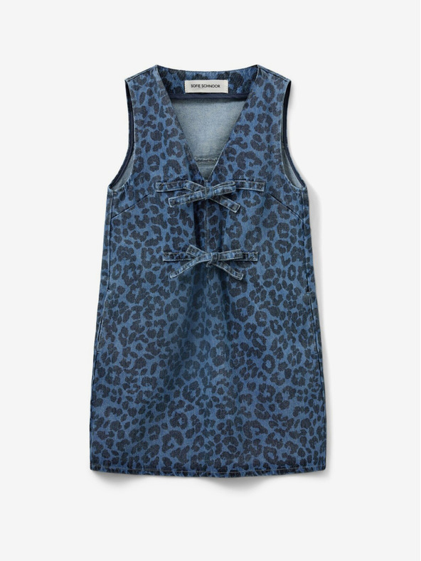 Sofie Schnoor Modré dámske rifľové vzorované šaty Sofie Schnoor