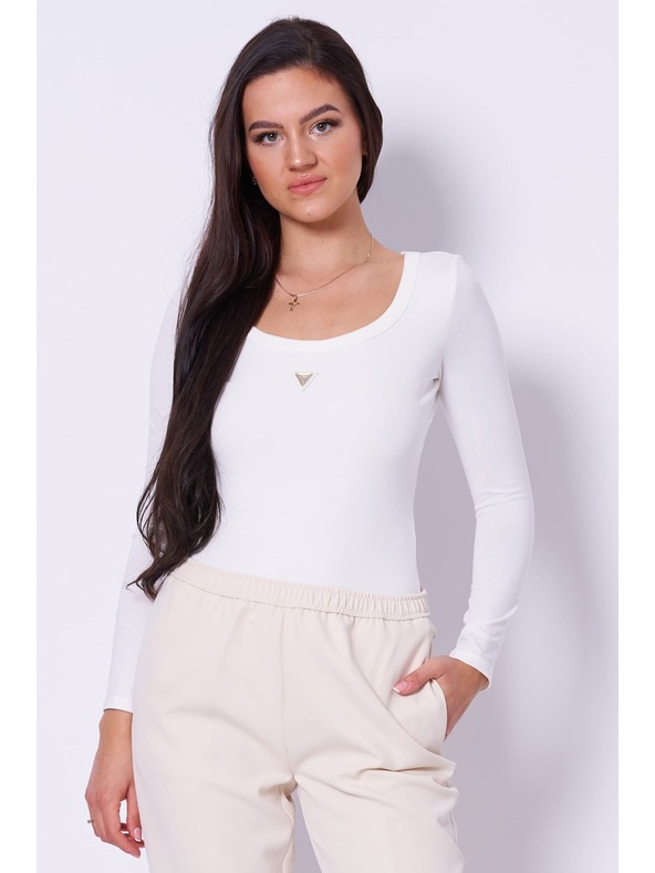 Guess Jeans Dámske biele body tričko 1314 Guess jeans