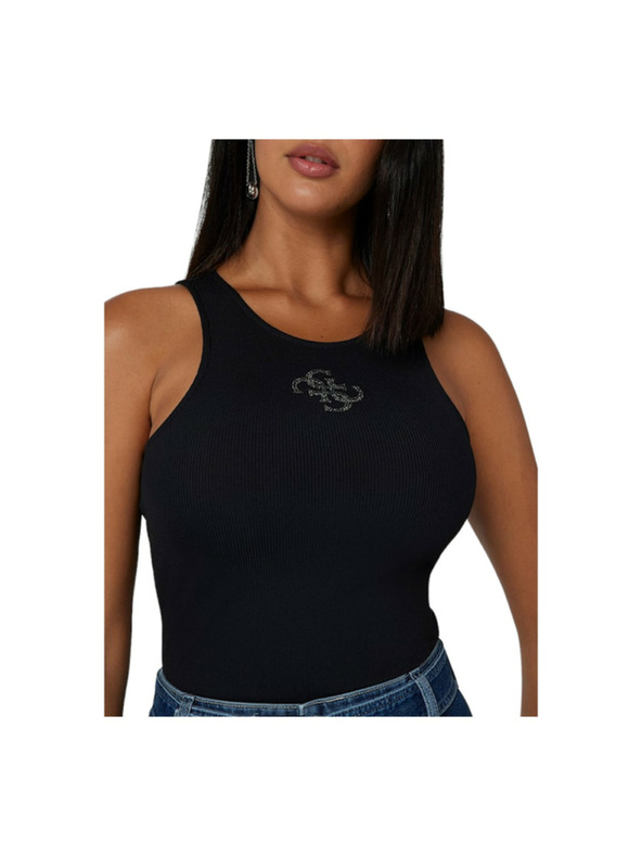 Guess Jeans Dámske čierne tielko 4G logo Guess jeans