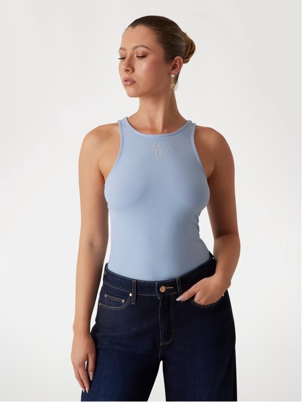 Guess Jeans Dámske svetlo modré tielko 4G logo Guess jeans