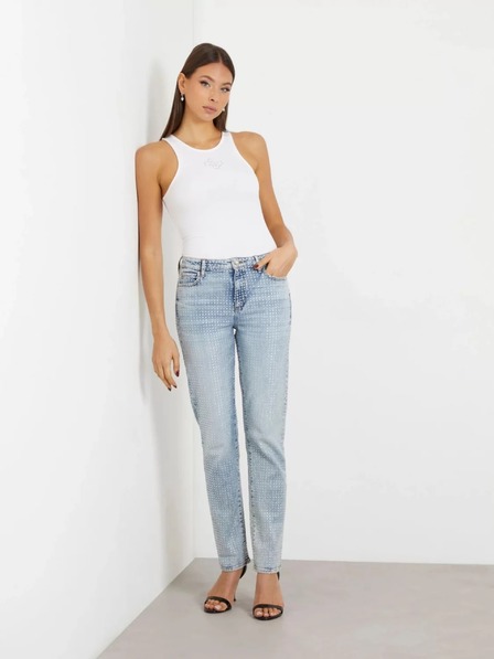 Guess Jeans Dámske biele tielko 4G logo Guess jeans