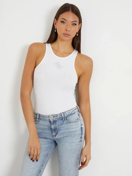 Guess Jeans Dámske biele tielko 4G logo Guess jeans