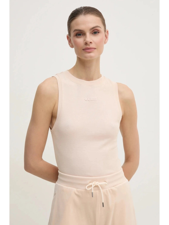 Guess Jeans Dámska béžová blúzka bez rukávov Guess jeans