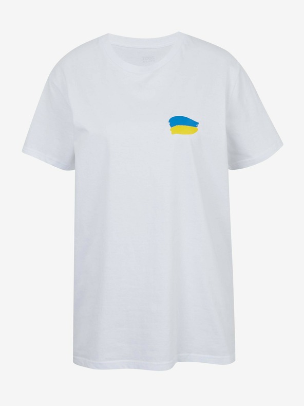 DOBRO Biele dámske oversize tričko Netřeba slov z kolekcie DOBRO. pre Ukrajinu