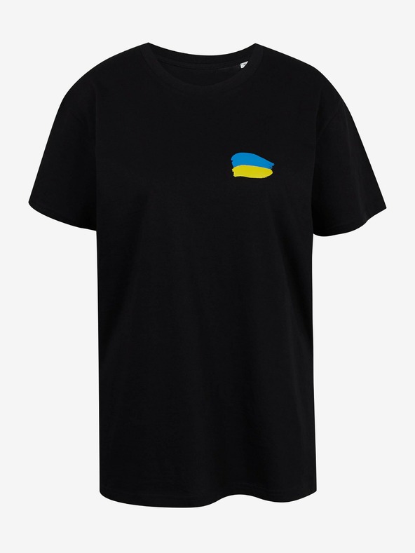 DOBRO Čierne dámske oversize tričko Netřeba slov z kolekcie DOBRO. pre Ukrajinu