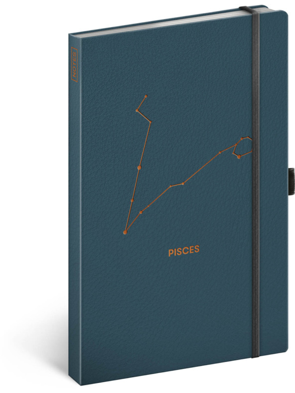 NOTIQUE NOTIQUE Zápisky Zodiak Ryby, linkované, 13 x 21 cm