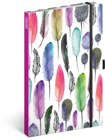 NOTIQUE NOTIQUE Notes Feathers, linajkovaný, 13 x 21 cm