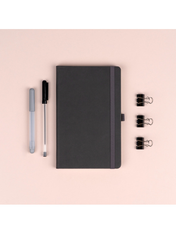 NOTIQUE NOTIQUE Poznámky sivé, linkované, 13 x 21 cm