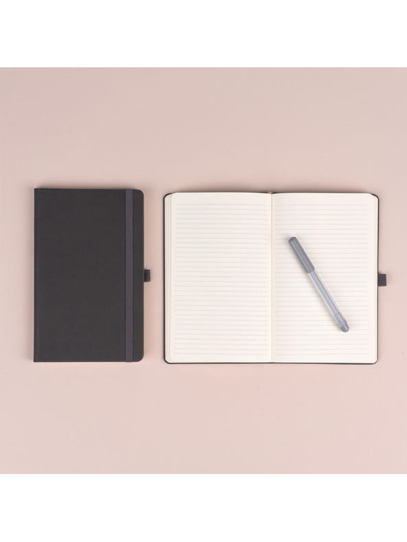 NOTIQUE NOTIQUE Poznámky sivé, linkované, 13 x 21 cm